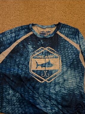 Pelagic Mens Blue Performance Swim Shirt